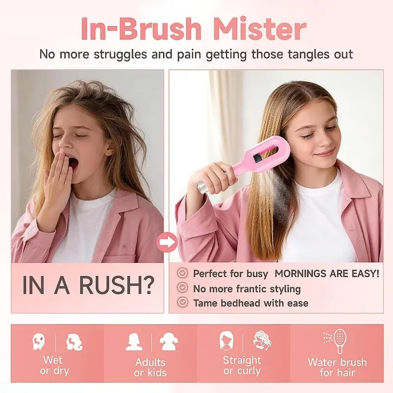 Fluffy Spray Hairbrush Combo