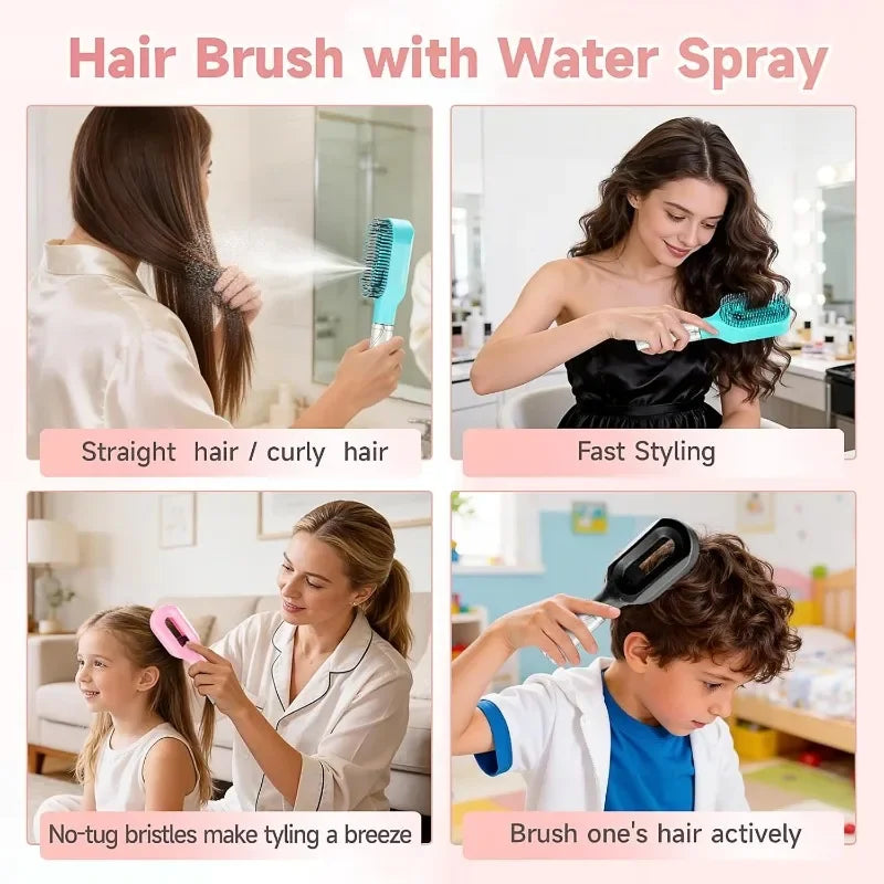 Fluffy Spray Hairbrush Combo