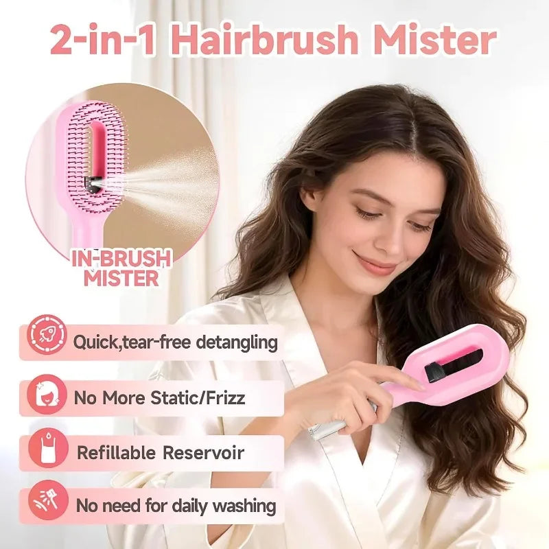 Fluffy Spray Hairbrush Combo